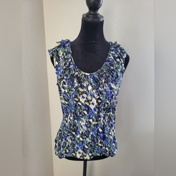 Chadwicks Tops - Chadwicks Sleeveless Blue and Green Summer Top Women's Size 4